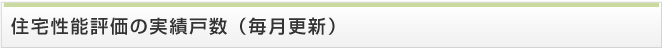 住宅性能評価の実績戸数（毎月更新）